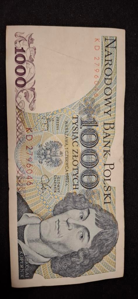 Poolse 1000 Zlotych bankbiljet, Ophalen