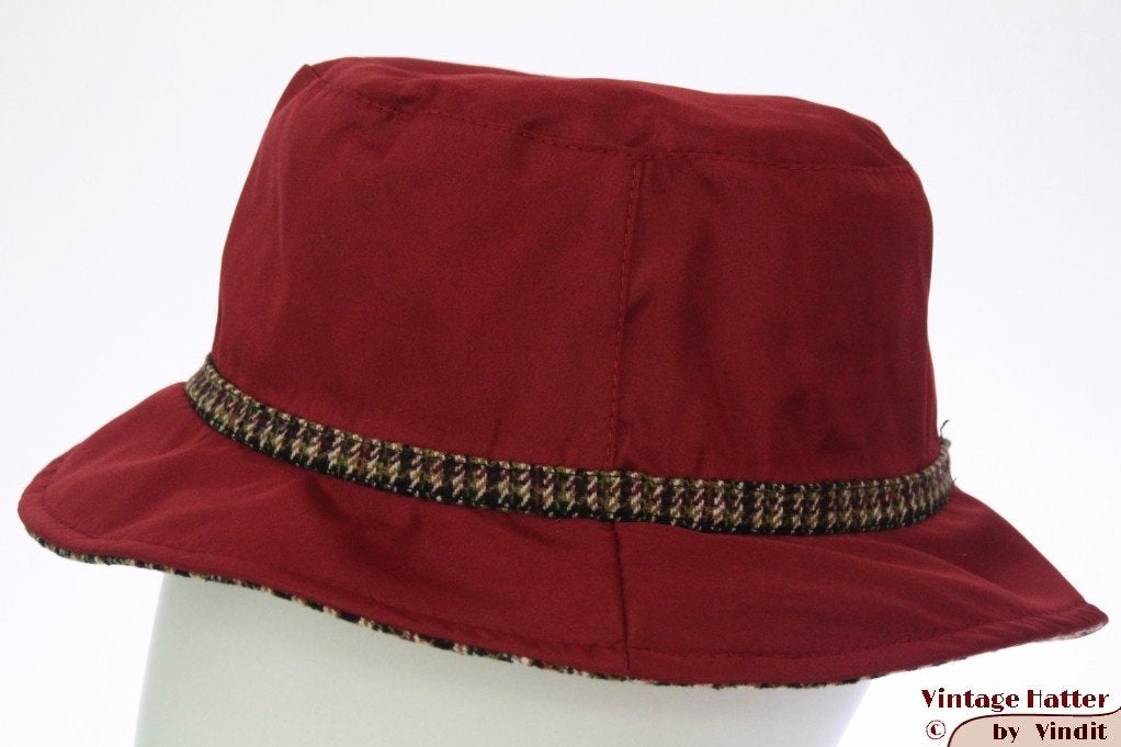 buckethat Vissershoed Hawkins donker rood 56, 57 en 58 nieuw, 56 of 57 cm (M, 7 of 7⅛ inch), Hoed, Hawkins, Nieuw