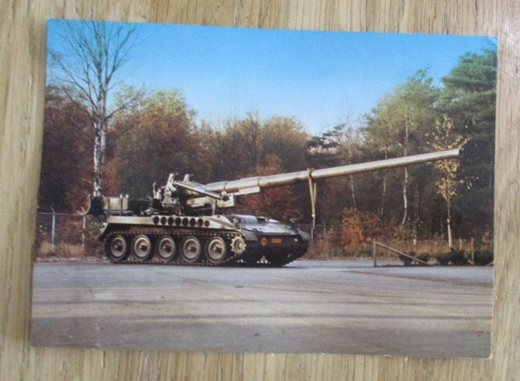 Artillerie M107 Ansichtkaart Koninklijke Landmacht, Ophalen of Verzenden, Landmacht, Nederland, Foto of Poster
