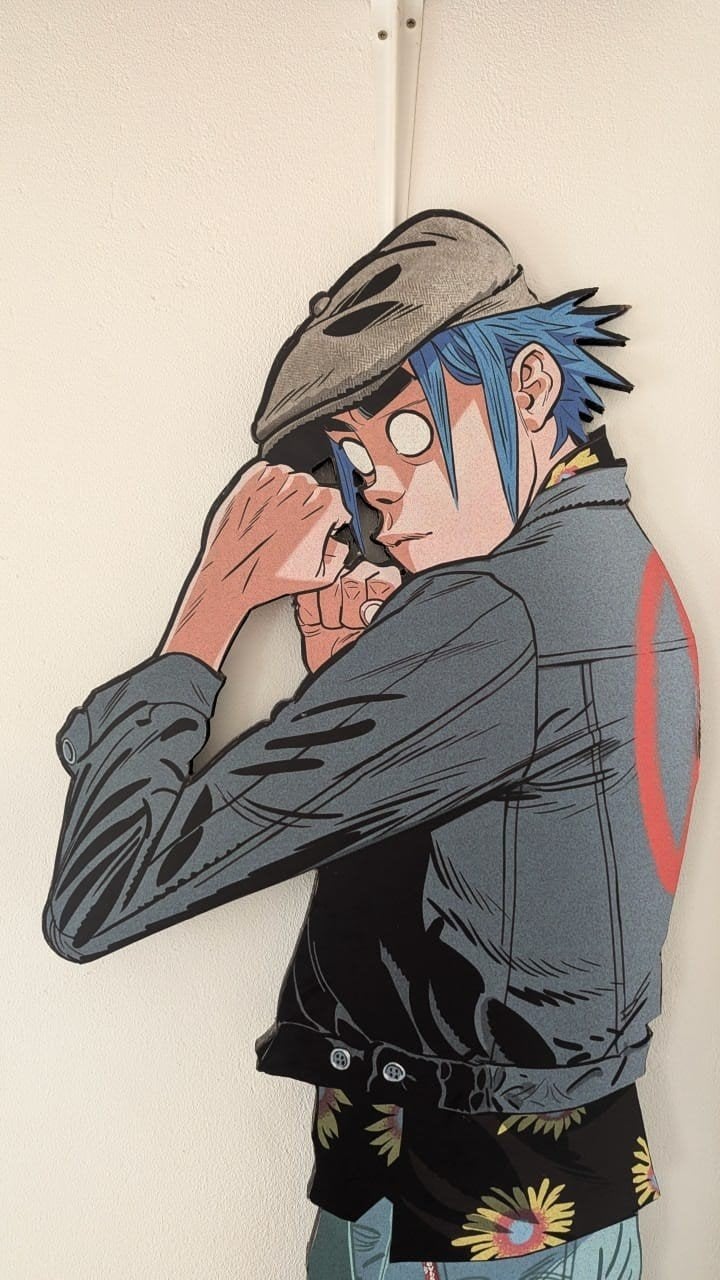 Life size 2D Gorillaz x Levi wood cut-out (one of a kind), Ophalen