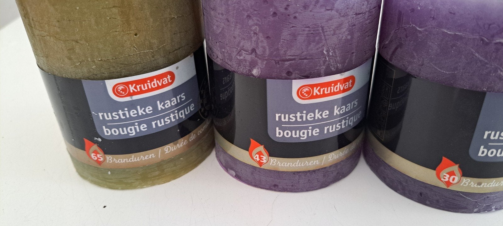 Mooie rustieke kaarsen van Kruidvat, Ophalen, Overige merken, Kaars, Groen
