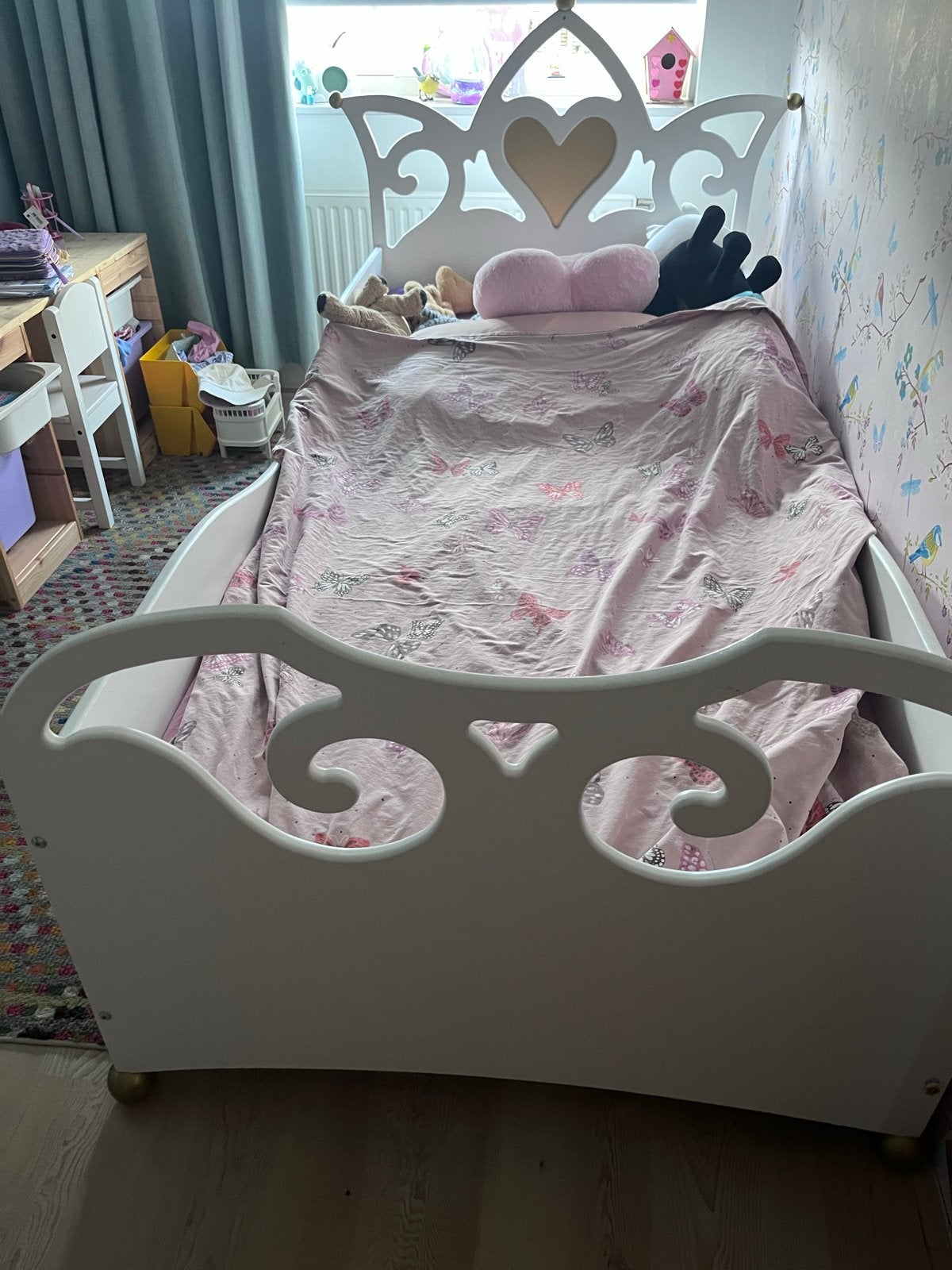 Handgemaakt bed 90x200 met onderschuifla en hoofdbord, Kinderen en Baby's, Kinderkamer | Bedden, Ophalen, Gebruikt, 100 cm of meer