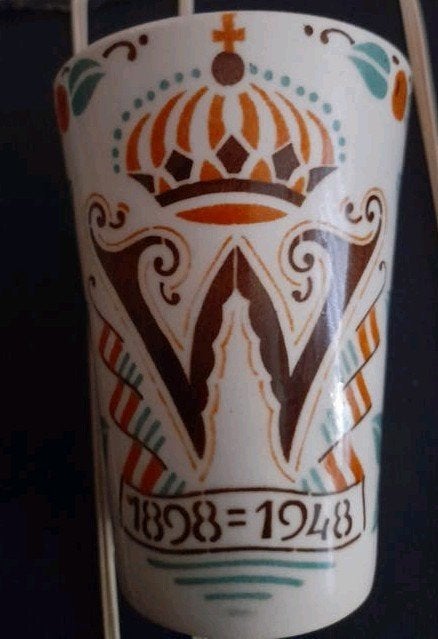 Koningin Wilhelmina 40-jarig jubileum beker 1898-1948, Antiek en Kunst, Ophalen of Verzenden