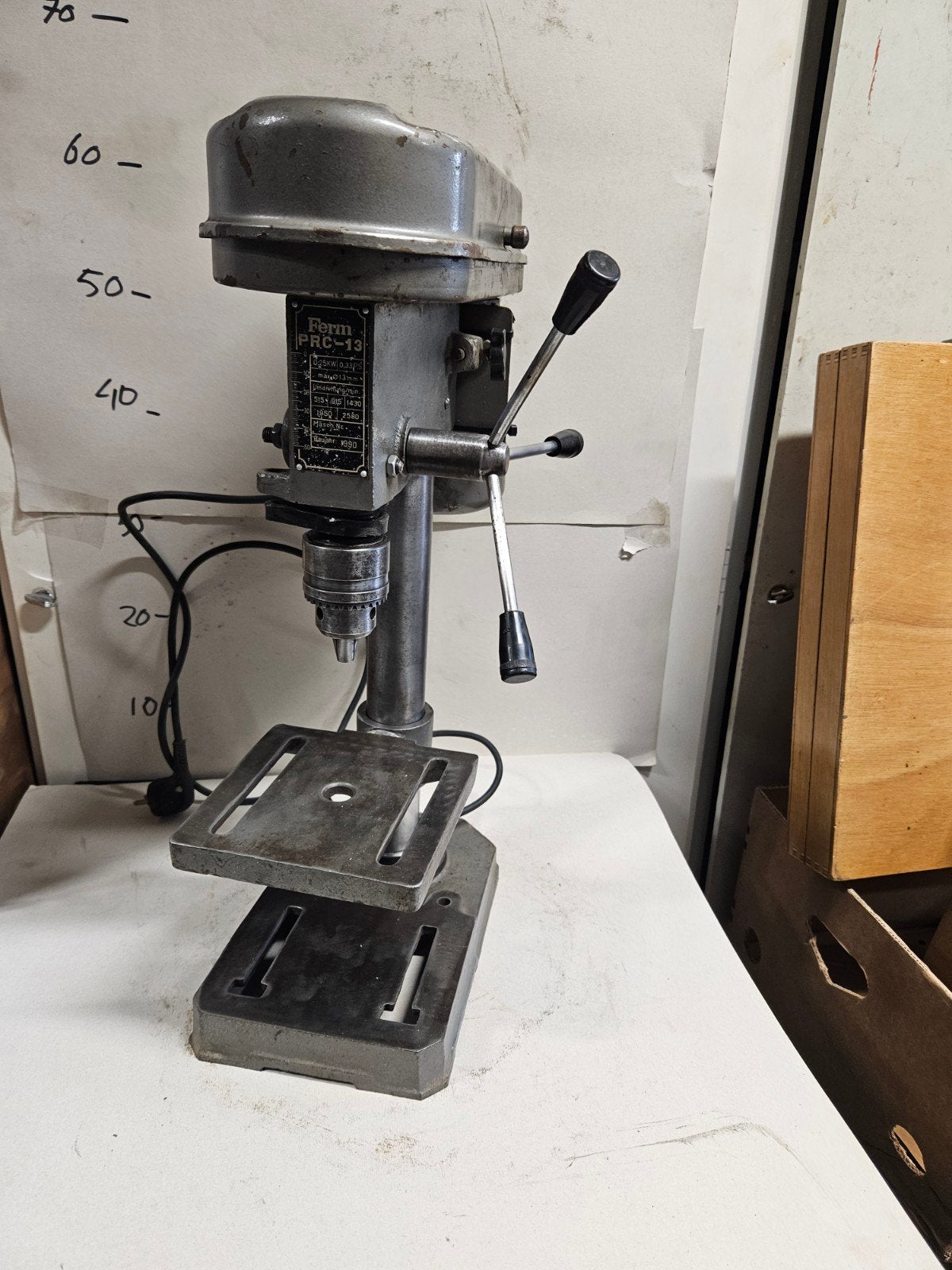 Ferm PRC-13 Kolomboormachine - Vintage Boormachine 1990, Ophalen of Verzenden, Gebruikt, Minder dan 400 watt, Kolomboormachine