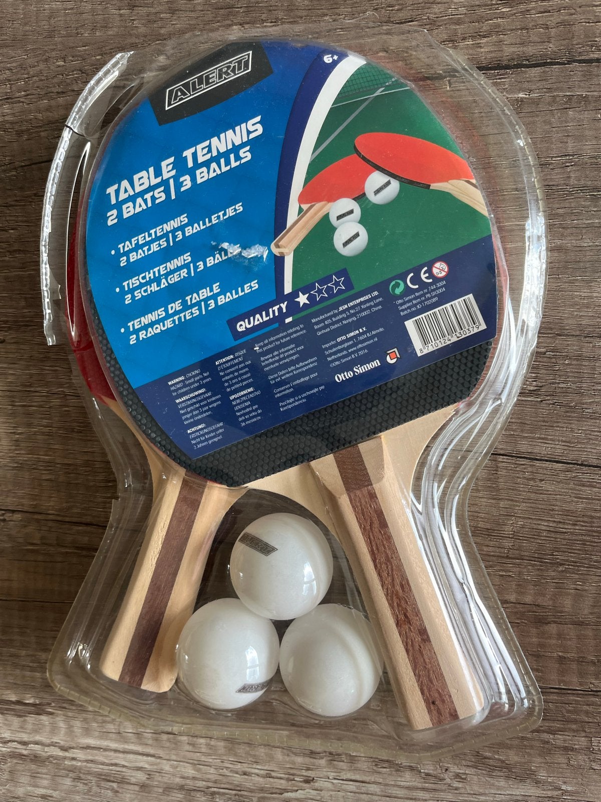Tafeltennis set: 2 batjes en 3 balletjes - Nieuw!, Ophalen, Nieuw, Net, Batje(s) of Balletje(s)