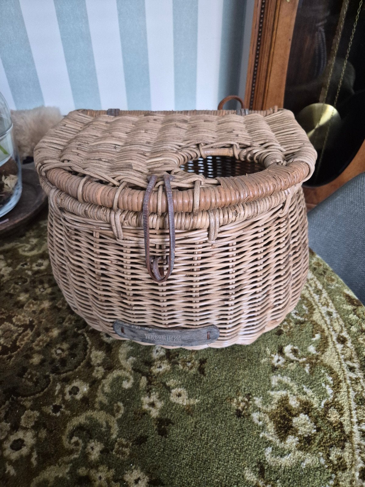 Vintage Hoffz rieten mand - Brocante look, Ophalen of Verzenden, Gebruikt