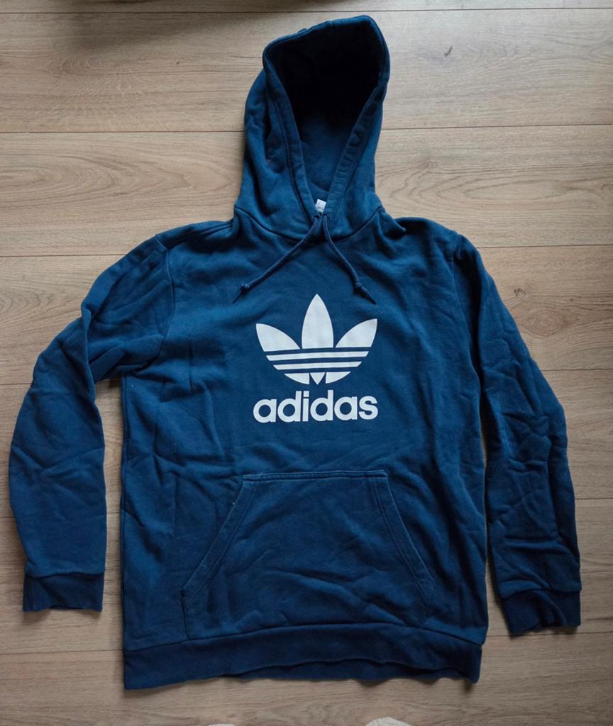 Adidas Hoodie Blauw Maat L, Kleding | Heren, Truien en Vesten, Ophalen of Verzenden, Zo goed als nieuw, Blauw