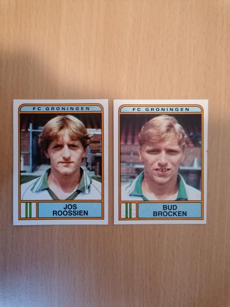 Panini Voetbal 84 FC Groningen 2x., Ophalen of Verzenden, Zo goed als nieuw, Overige binnenlandse clubs, Poster, Plaatje of Sticker