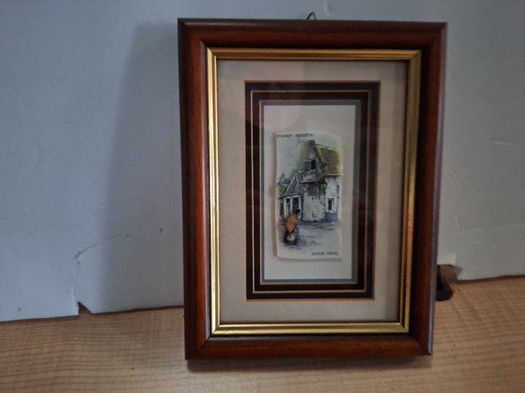 schilderijtje Anton Pieck, Ophalen of Verzenden, Zo goed als nieuw, Minder dan 50 cm, Schilderij