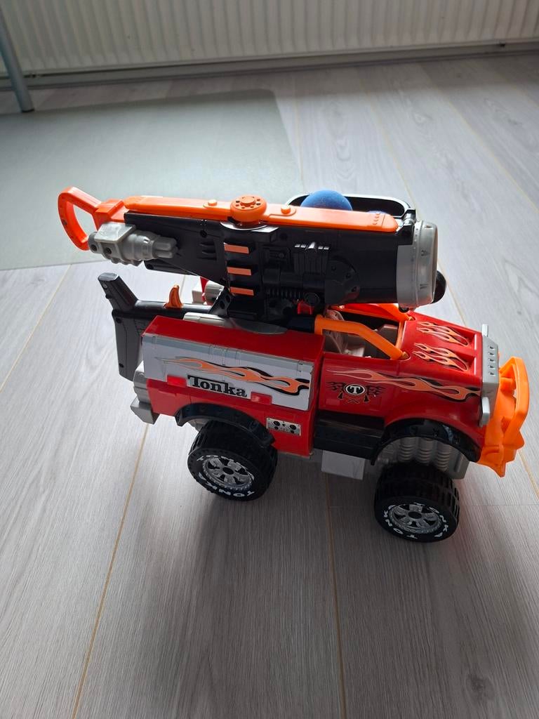 Tonka Helikopter Truck met Geluid & Ballenschieter, Ophalen of Verzenden, Gebruikt