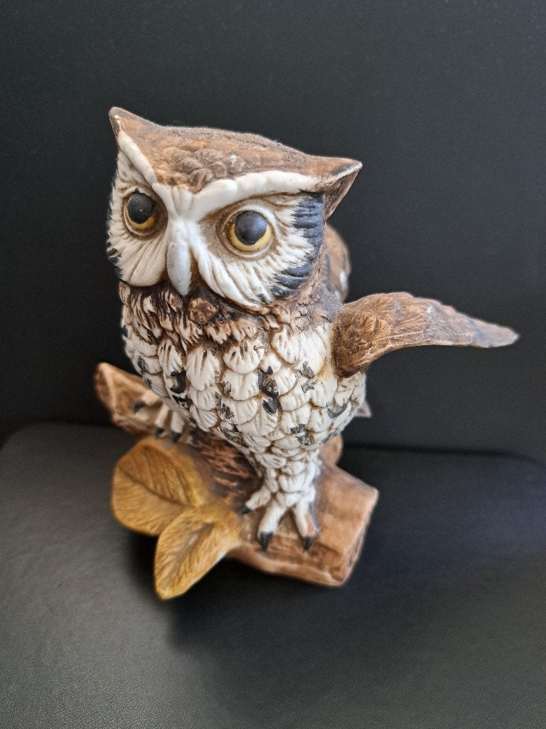 Decoratieve Uil op Tak - Beeldje, Ophalen of Verzenden, Gebruikt, Dier