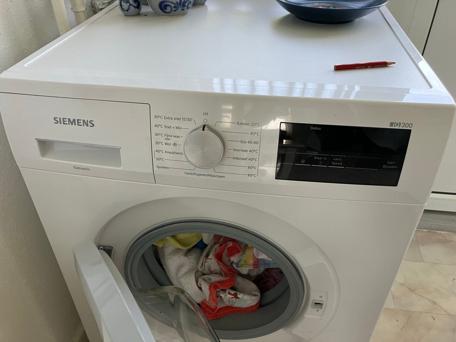 Siemens iQ300 Wasmachine - In zeer goede staat. Weinig gebr, Ophalen of Verzenden, Zo goed als nieuw, Voorlader, 85 tot 90 cm