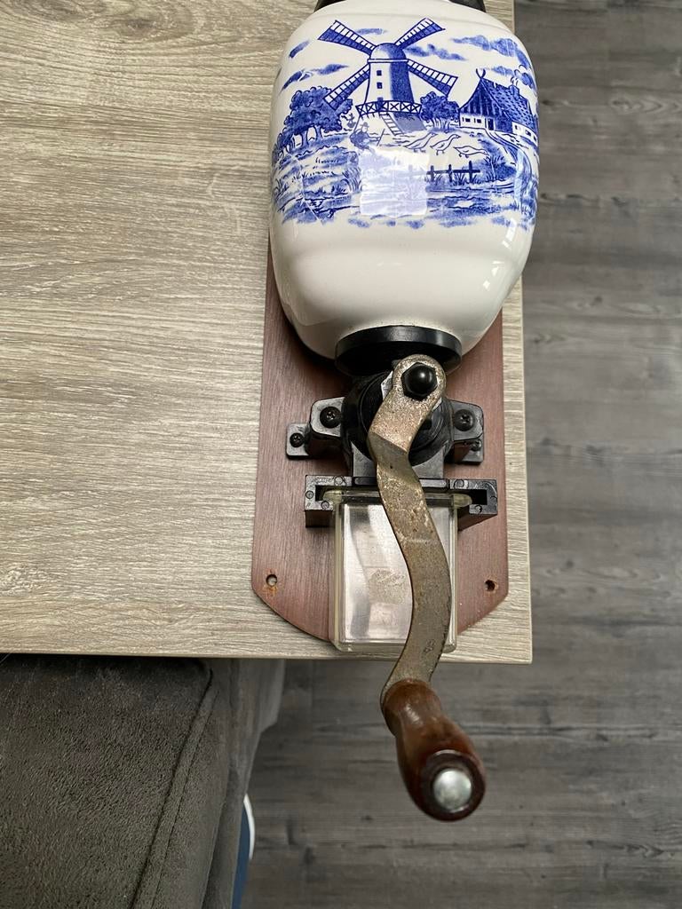 Antieke Delfts Blauwe Koffiemolen - Wandmodel, Ophalen