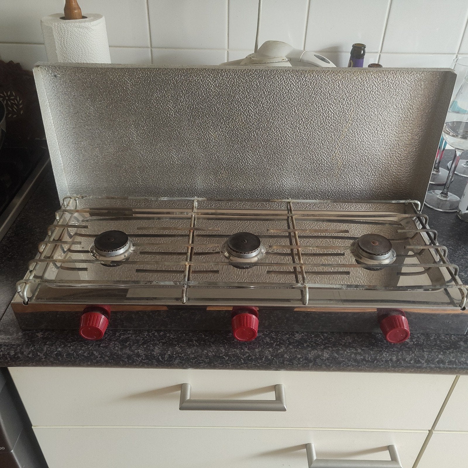 3 pits gaskookplaat, Gebruikt, 3 kookzones of minder, Ophalen of Verzenden, Gas