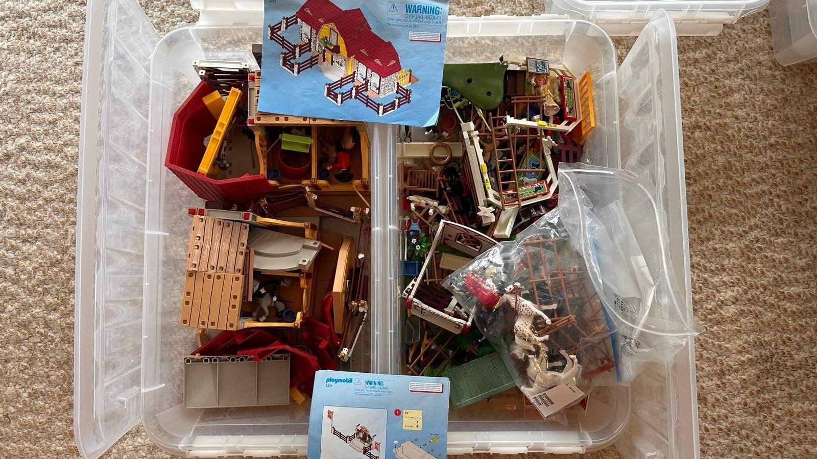 Grote Playmobil paardenstal en manege set (5221, 5224)