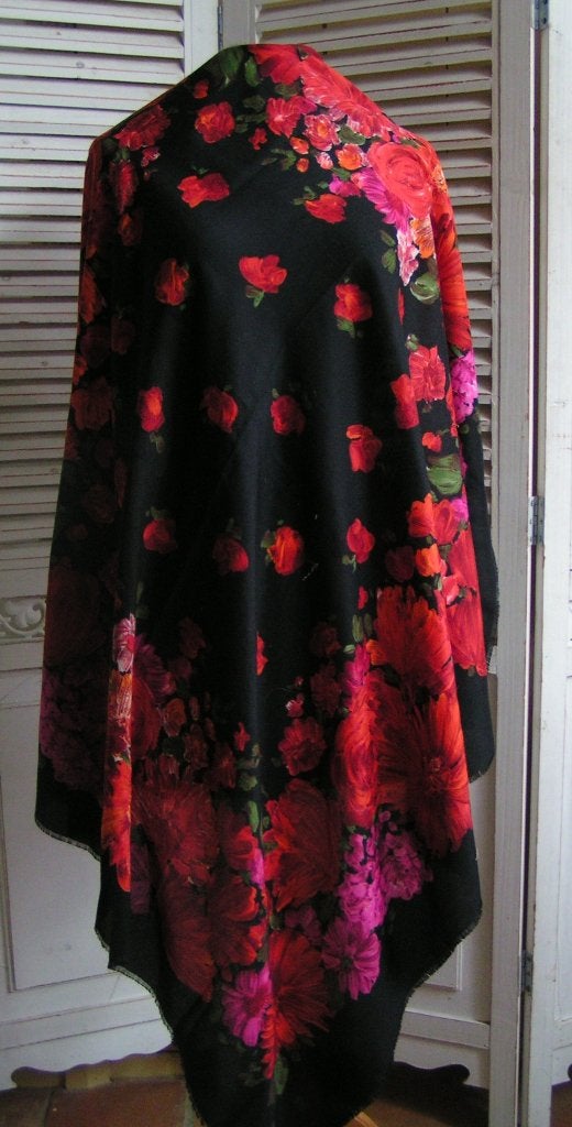 sjaal Agora Collections met bloemen nr ZZ 721 ger HD, Verzenden, Zo goed als nieuw, Maat 46/48 (XL) of groter, Sjaal