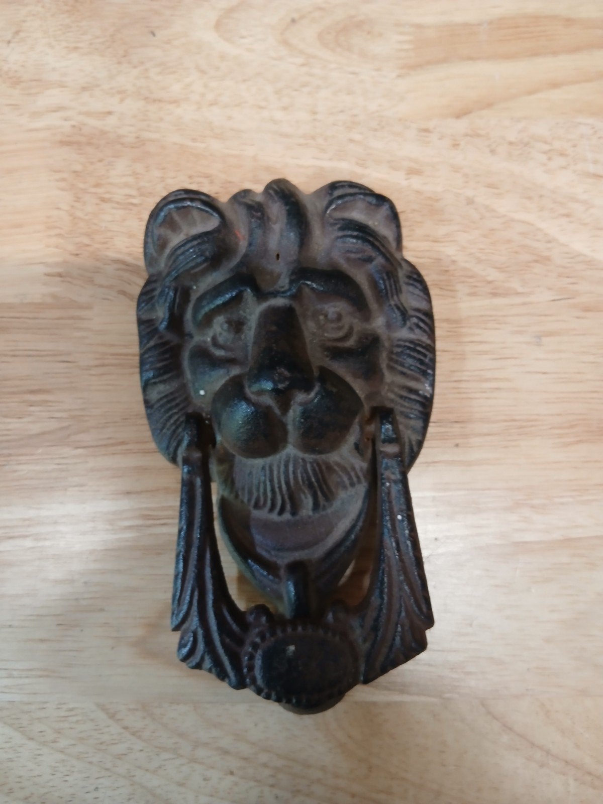 Antieke gietijzeren deurklopper - Leeuwenkop, Ophalen of Verzenden