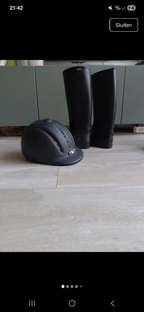 Paardrij cap en paardrijlaarsen te koop!, Dieren en Toebehoren, Paardrijkleding, Gebruikt, Kinderen, Verzenden, Overige soorten