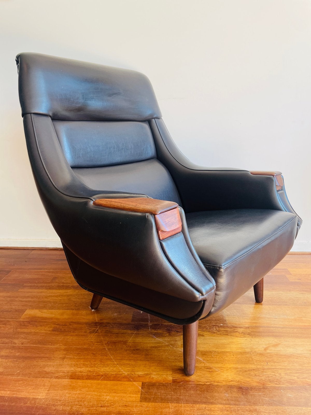 Vintage Deens design fauteuil. Bramin by Henri Walter Klein, Ophalen of Verzenden, Zo goed als nieuw, Leer, 75 tot 100 cm