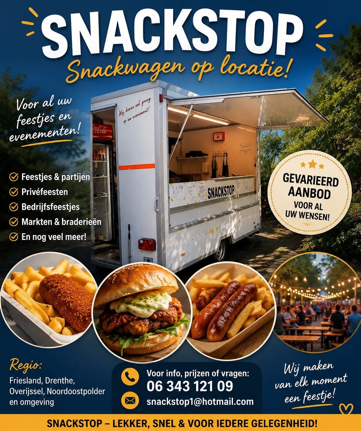 Snackwagen op Locatie ( markten, braderieen, feesten enz), Ophalen, Nieuw