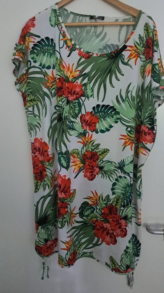 Z 62 Tropical travel jurkje Norah mt 48, Kleding | Dames, Jurken, Wit, Maat 46/48 (XL) of groter, Ophalen of Verzenden, Zo goed als nieuw