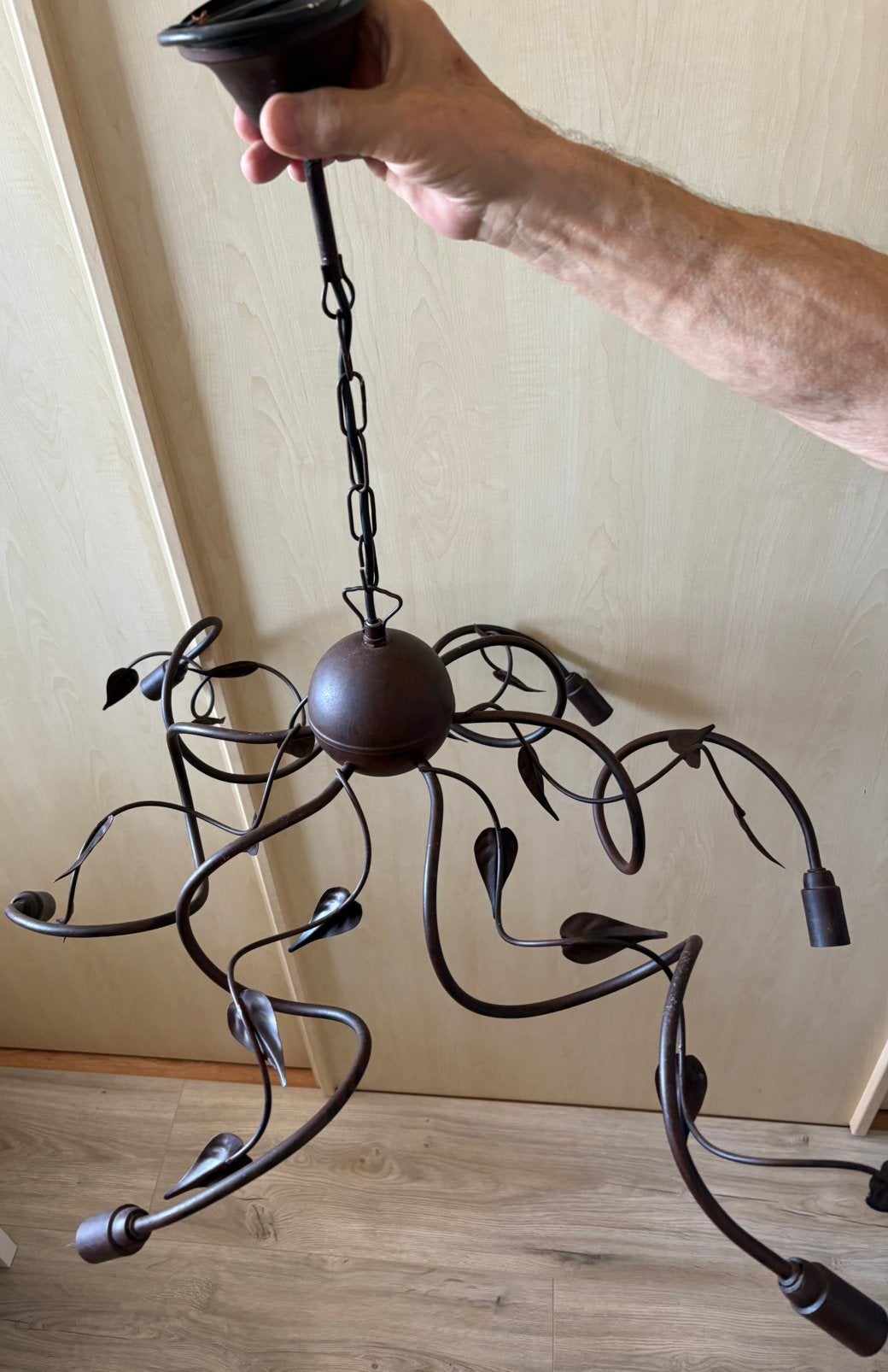 Set van 7 decoratieve lampen met bladeren en krullen, Ophalen, Zo goed als nieuw