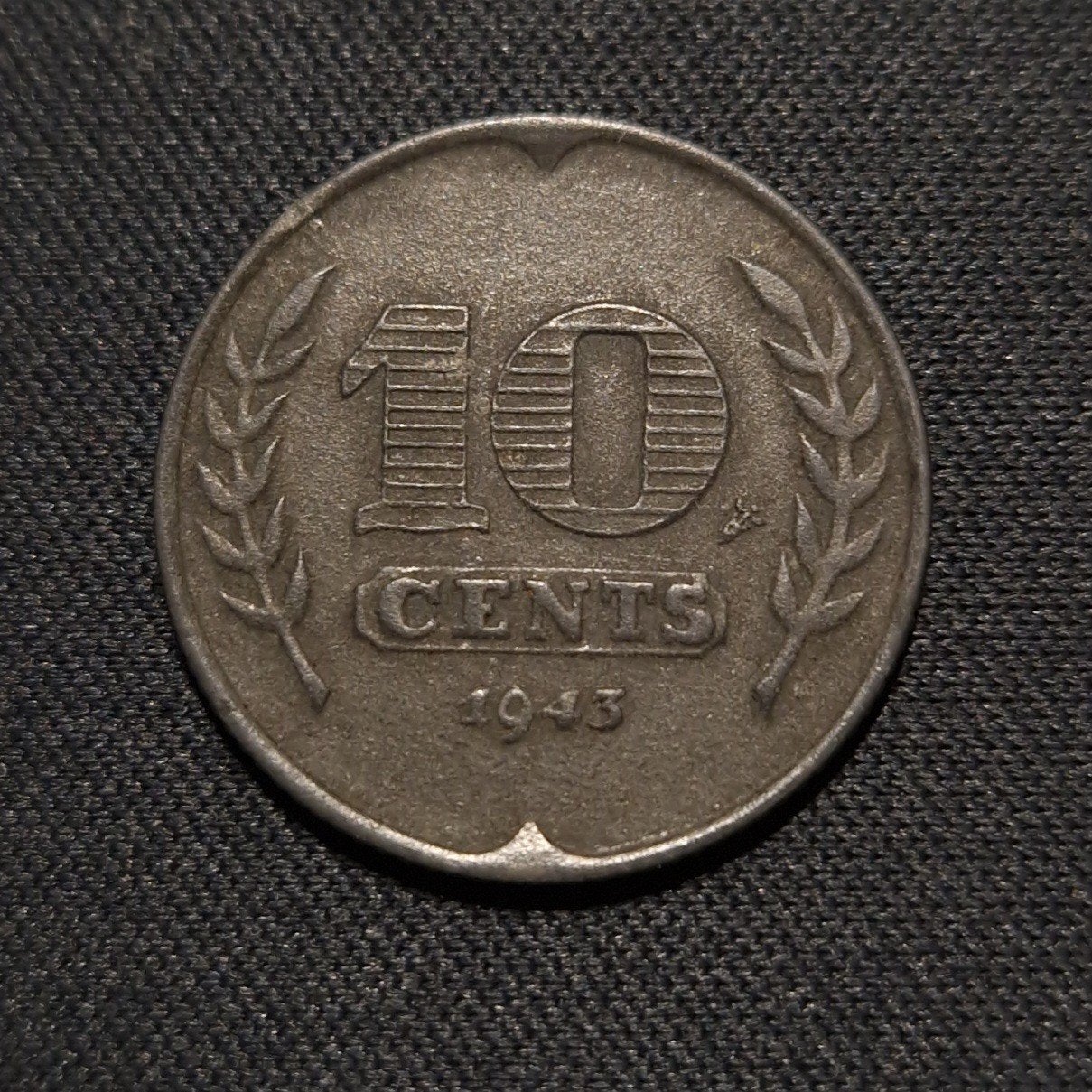 10 cent 1943 zink, Verzenden, Koningin Wilhelmina, 10 cent, Losse munt