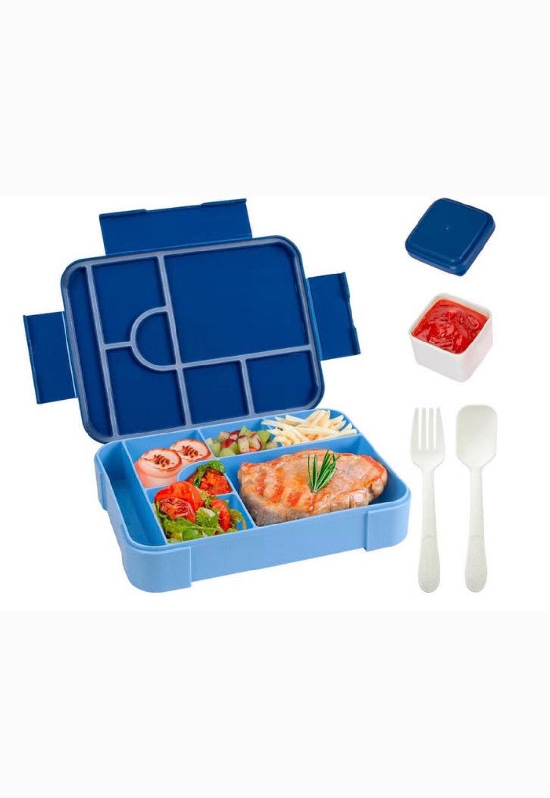 2x Bento Box - 1330 ml Lekvrije Lunchbox, Bewaardoos, Blauw, Nieuw, Ophalen of Verzenden