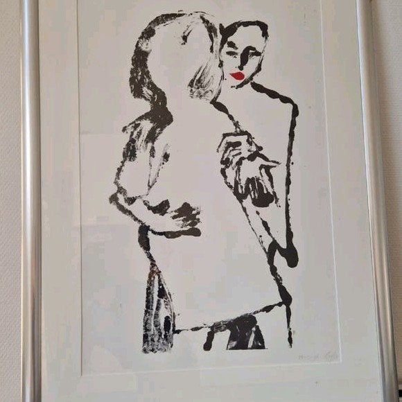 Groot werk dansen passe partout 68 x 94 gesigneerd, Antiek en Kunst, Ophalen