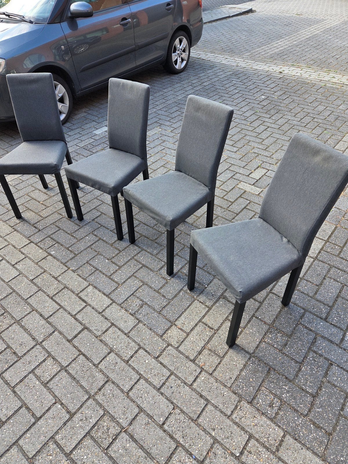 4x IKEA KATTIL Eetkamerstoelen - Grijs, Zo goed als nieuw, Ophalen, Modern, Scandinavisch, Zo goed als nieuw, Vier