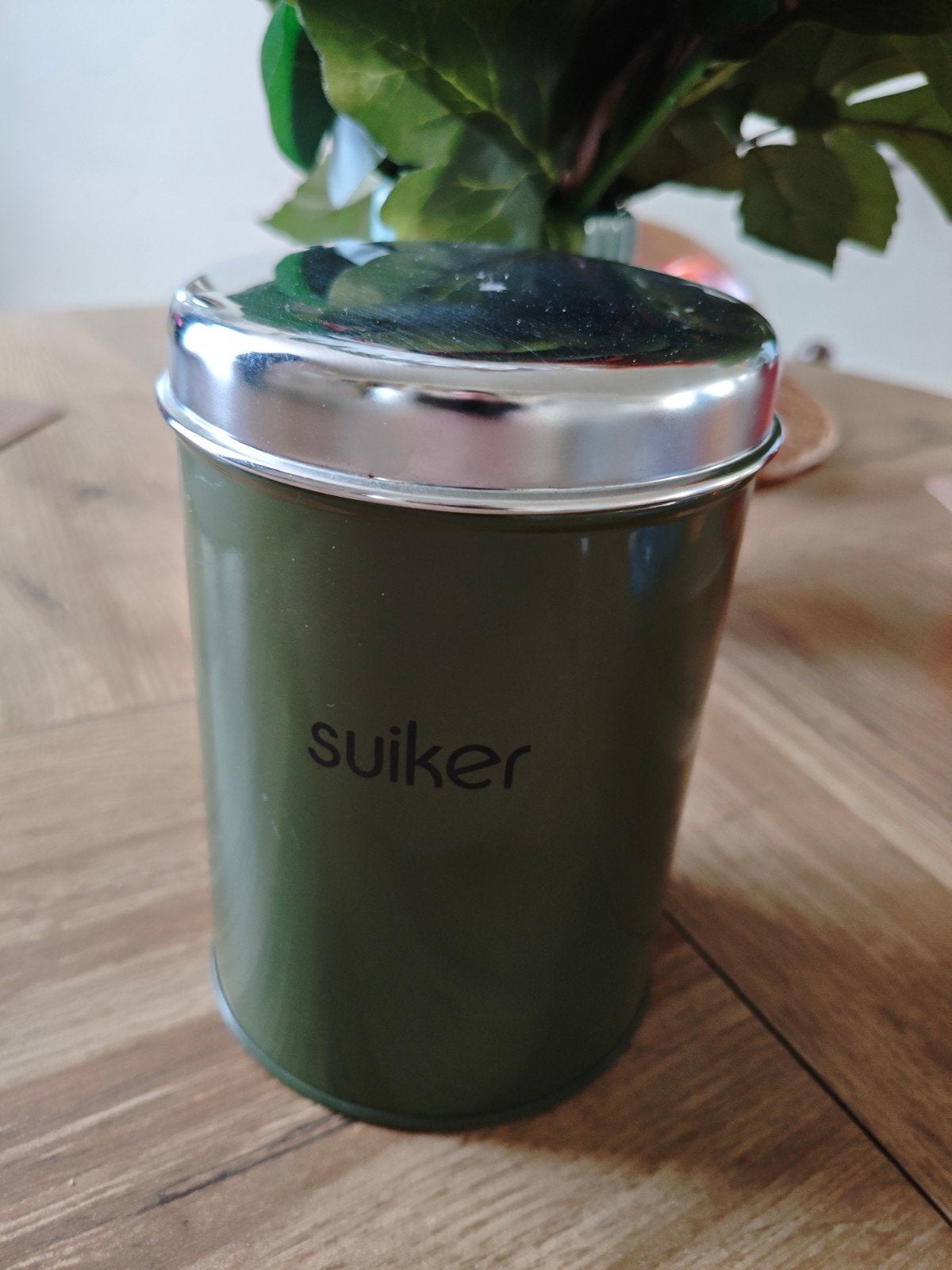 Groen thee blik vintage, Verzamelen, Blikken, Ophalen of Verzenden, Gebruikt, Thee