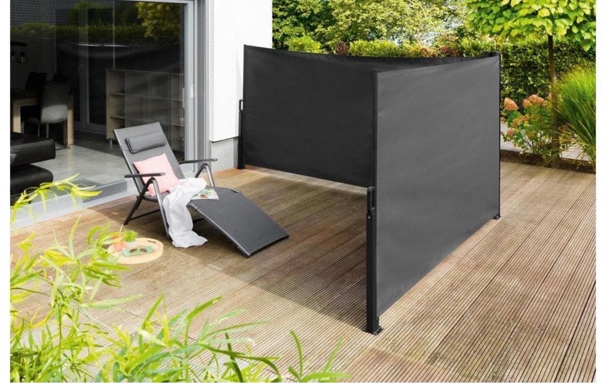NIEUW in doos! Uitschuifbaar dubbel windscherm 600 x 160 cm, Tuin en Terras, Tuinschermen, Ophalen, 200 cm of meer, 150 tot 200 cm