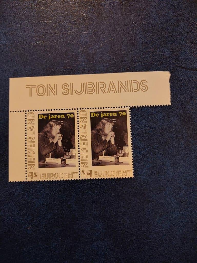 Persoonlijke de jaren 70 Ton Sijbrands 2 zegels met tab, Verzenden, Na 1940, Postfris