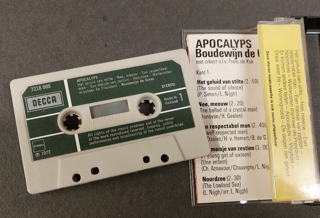 Boudewijn de Groot CASSETTE Apocalyps Zeldzaam ! 1972, Gebruikt, Verzenden, 1 bandje, NvT