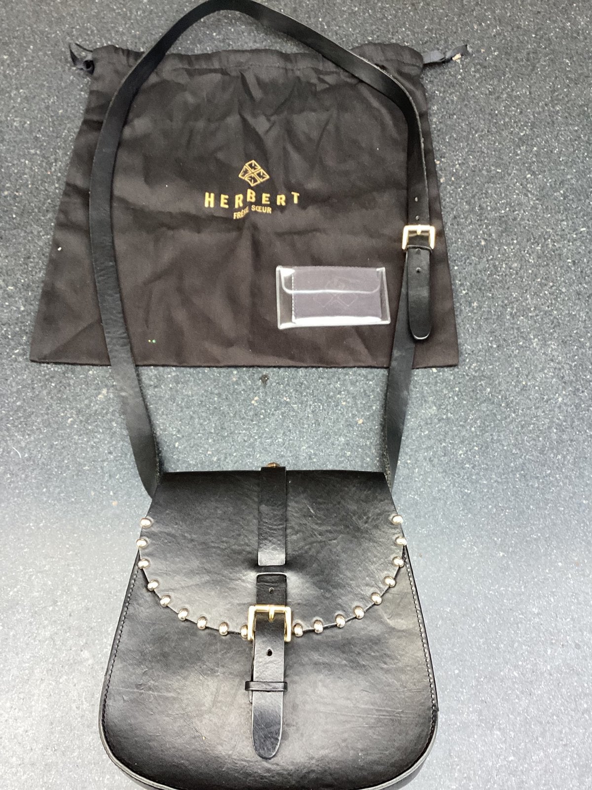 Herbert frère soeur zwarte leren tas nieuwstaat, Overige merken, Zwart, Ophalen of Verzenden, Zo goed als nieuw