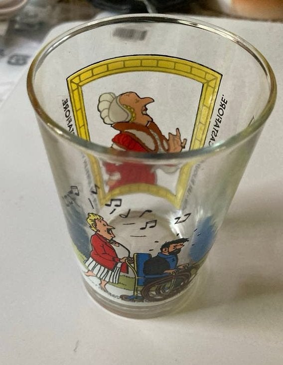 Vintage Kuifje limonadeglas: De Juwelen van Castafiore glas, Verzamelen, Ophalen of Verzenden, Gebruikt