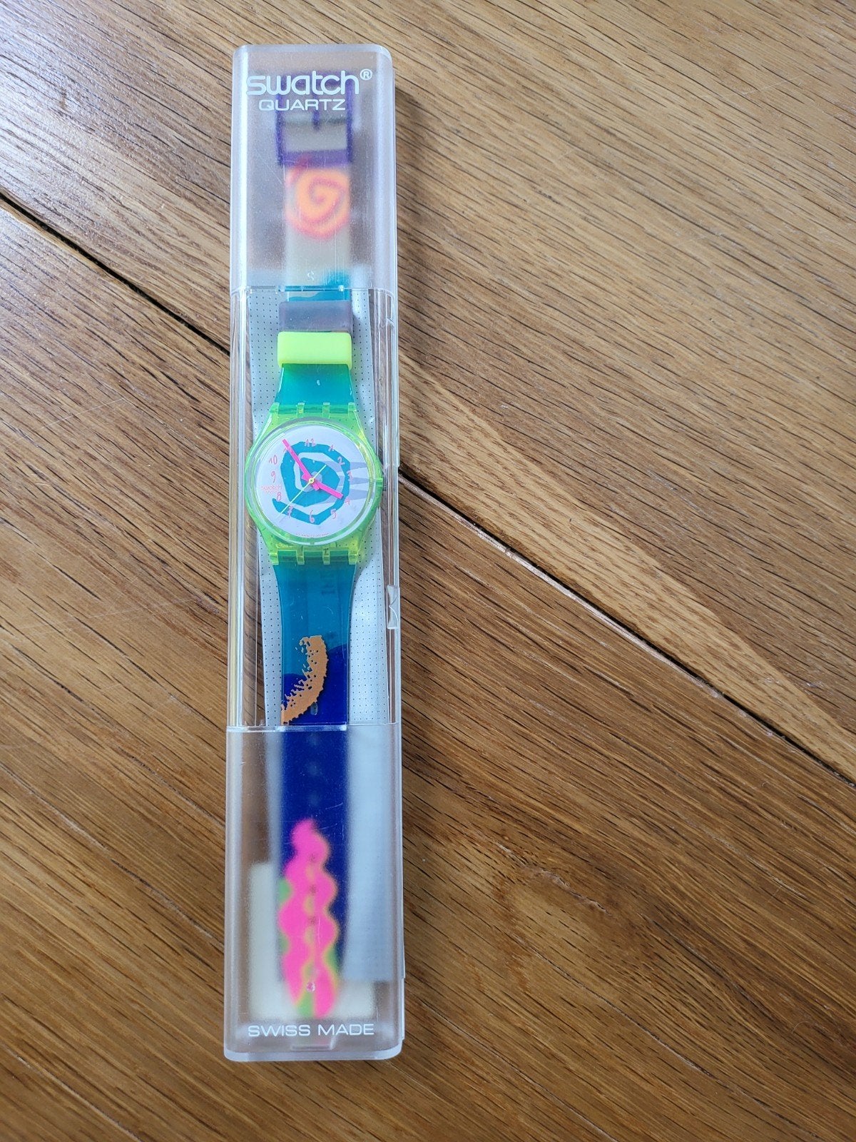 Vintage Swatch Quartz Horloge - Kleurrijk Design, Ophalen of Verzenden, Kunststof, Swatch