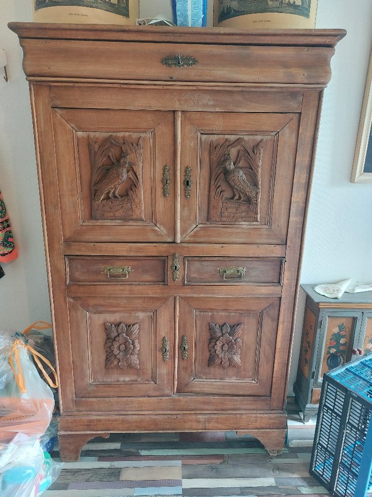 Antieke kast Mechelse stijl zeer gedetailleerd houtsnijwerk, Antiek en Kunst, Antiek | Meubels | Kasten, Ophalen