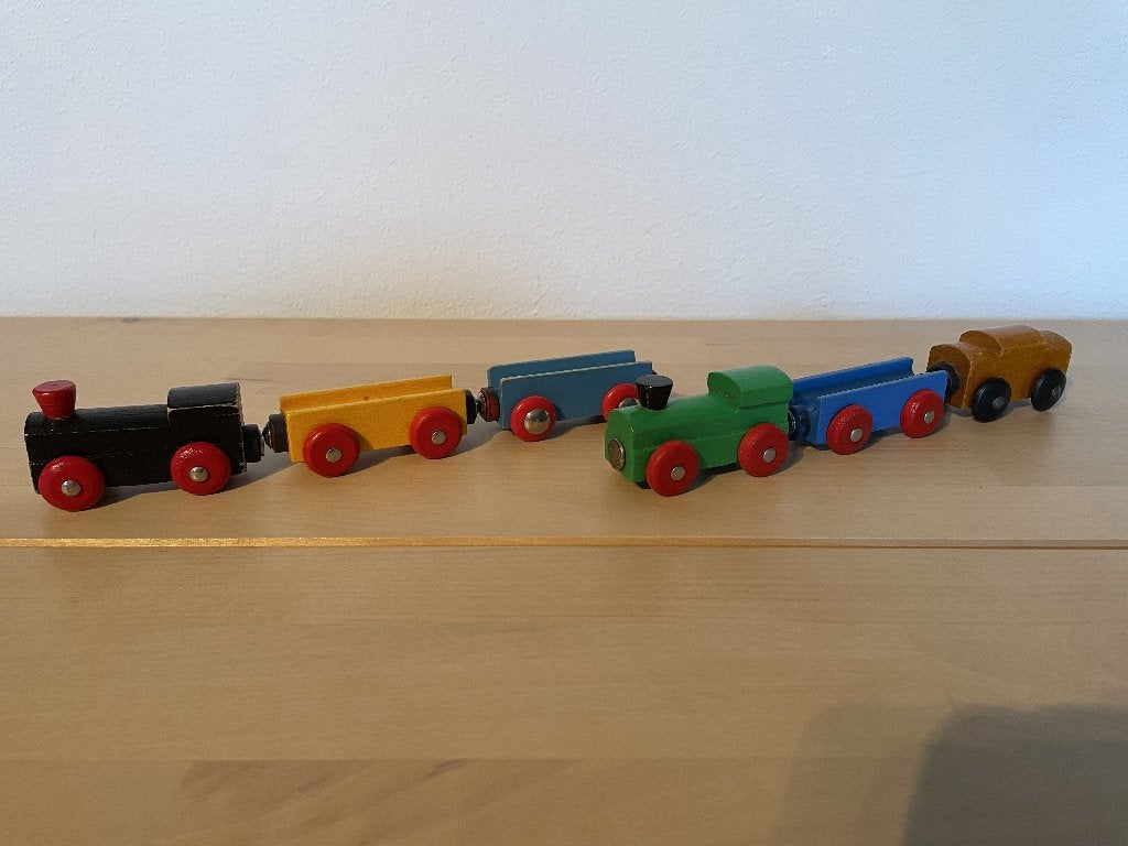 Locomotieven en treinstellen voor houten treinbaan, Ophalen of Verzenden, Gebruikt, Duw- of Trekspeelgoed