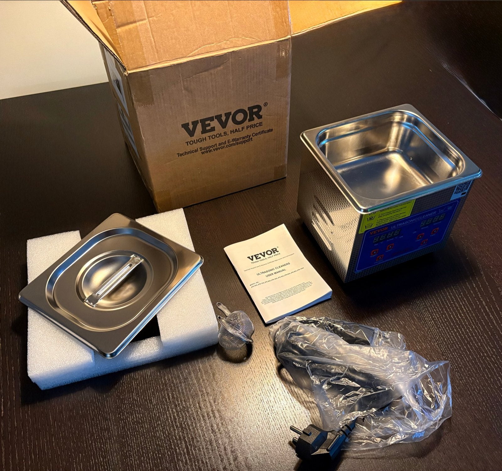 Vevor Ultrasone Reiniger 1.3 ltr - Nieuw in Doos, Verzenden, Nieuw