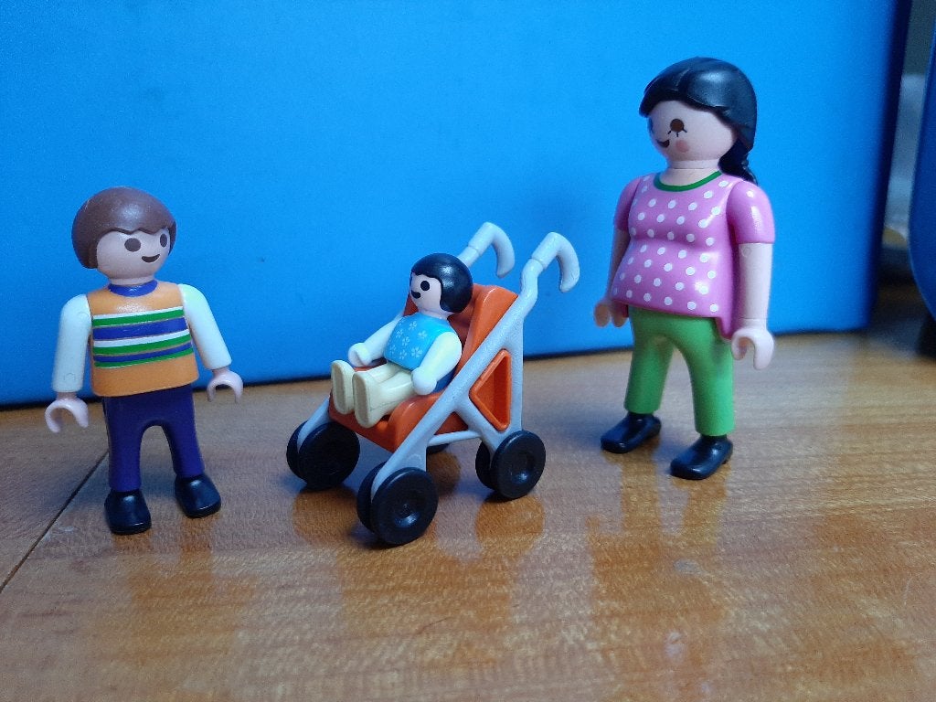 huis gezin 4782 zwangere vrouw baby kind wandelwagen 100%, Ophalen of Verzenden, Zo goed als nieuw, Complete set