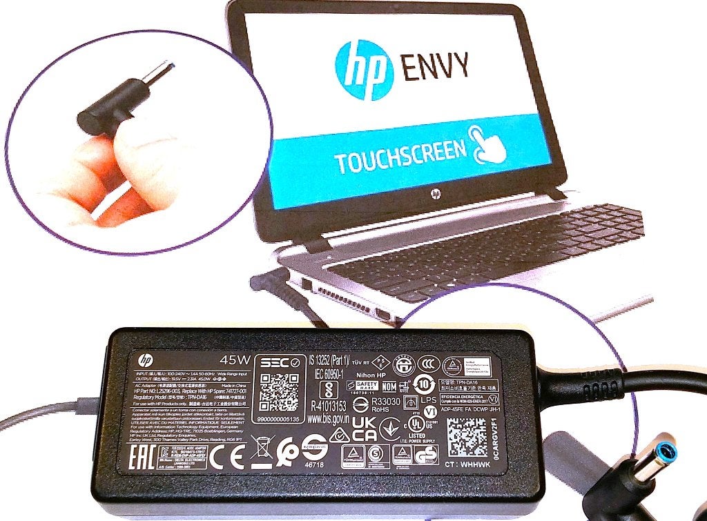 HP Adapter 19.5V 2.31A 45W 741727-001 Oplader 4.5mm BlueTip, Ophalen of Verzenden, Zo goed als nieuw