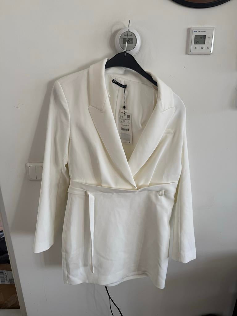 Zara blazerjurk wit nieuw maat L, Kleding | Dames, Ophalen of Verzenden, Nieuw, Maat 42/44 (L), Wit