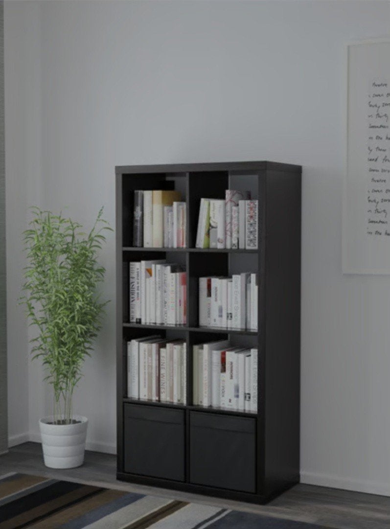 IKEA KALLAX Open Kast Zwartbruin – 2x4 vakken (Optioneel +2, Huis en Inrichting, Kasten | Boekenkasten, Ophalen, 25 tot 50 cm
