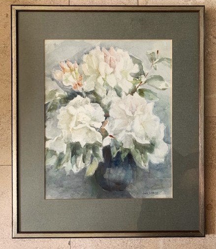 Rozen in vaas - Jopie Limburg 1905-1991, Bloemen, Impressionistisch, Ophalen of Verzenden, Aquarel