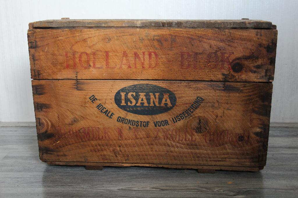 Antieke kist - ISANA Blokmelk, Zwolle, Huis en Inrichting, Woonaccessoires | Kisten, Gebruikt, Minder dan 50 cm, Minder dan 50 cm
