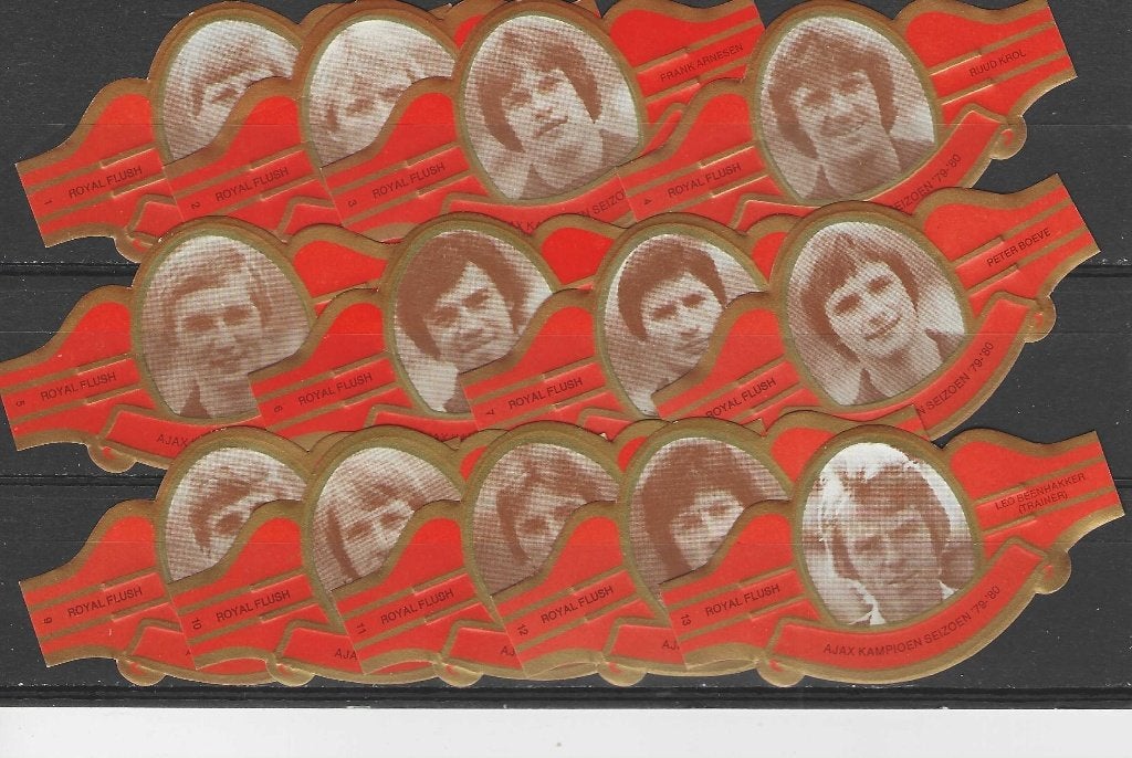 reeks 728  ajax voetbalclub    1-13   sigarenbanden, Ophalen of Verzenden, Zo goed als nieuw, Sigarenbandjes
