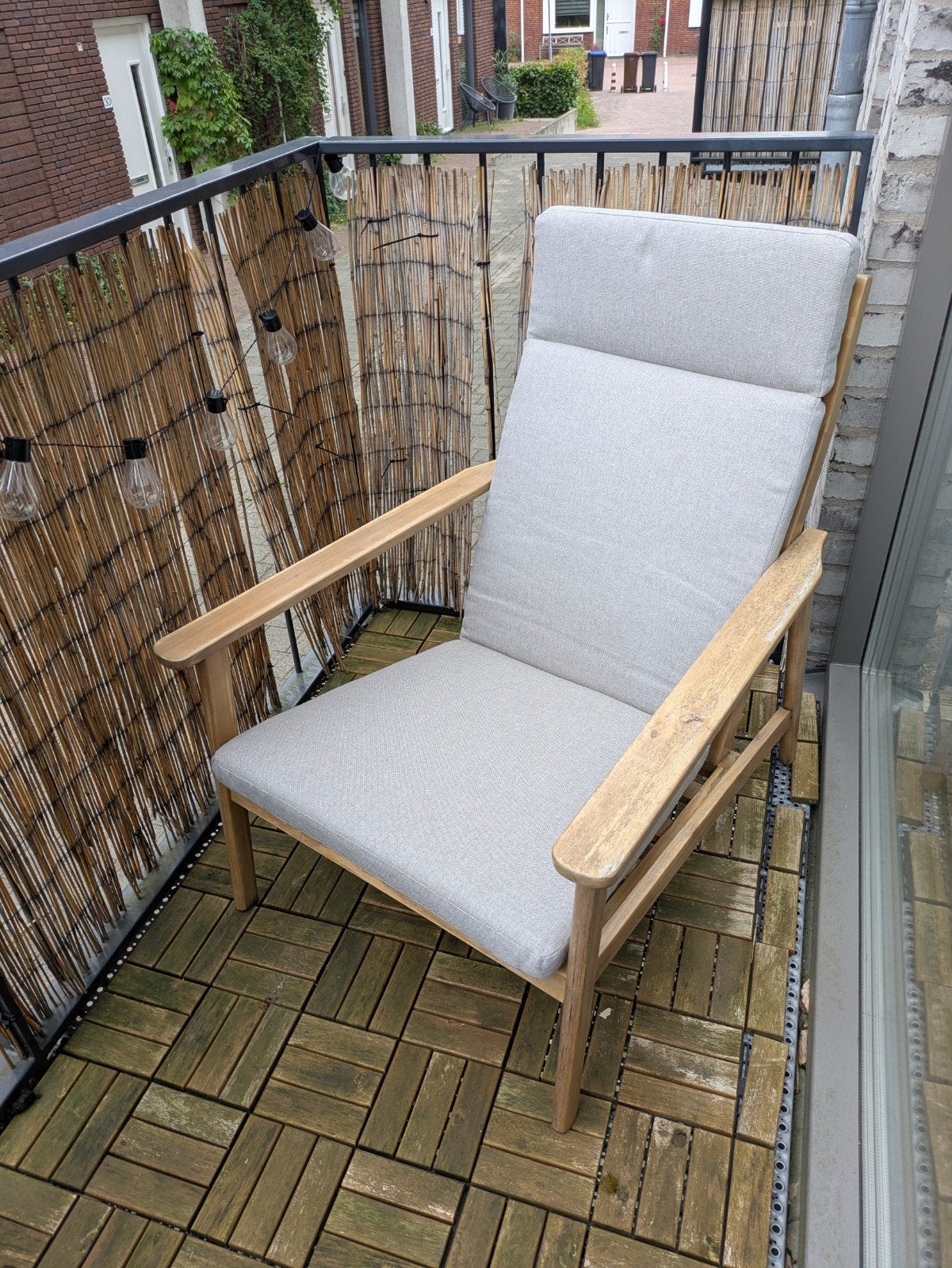 Lounge stoel voor buiten, Tuin en Terras, Ophalen, Gebruikt, Hout