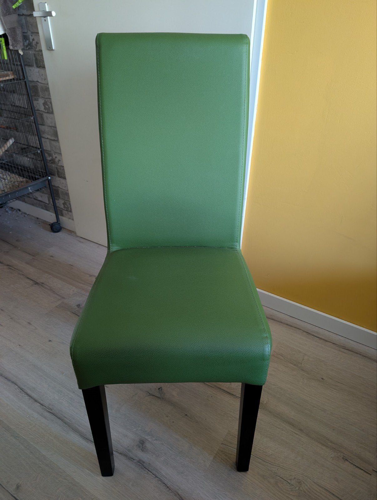 eetkamerstoelen groen 3 stuks, Huis en Inrichting, Stoelen, Ophalen, Overige kleuren, Drie, Leer