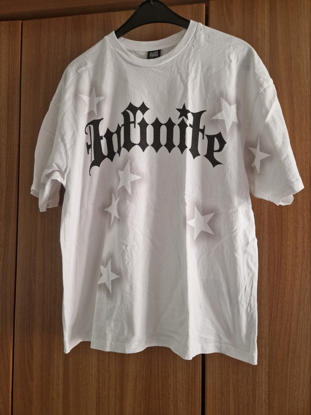 Oversized T-shirt 'Infinite' met sterrenprint - Maat M, Black Squad, Maat 48/50 (M), Wit, Ophalen of Verzenden